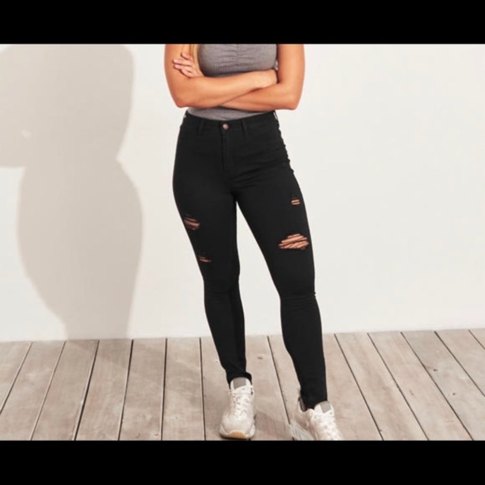 Hollister jeans regular Black High Rise stretch curvy